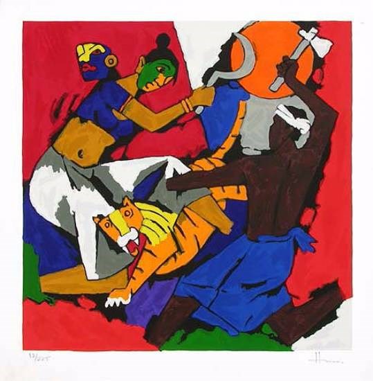 Kerala - II, painting by M F Husain