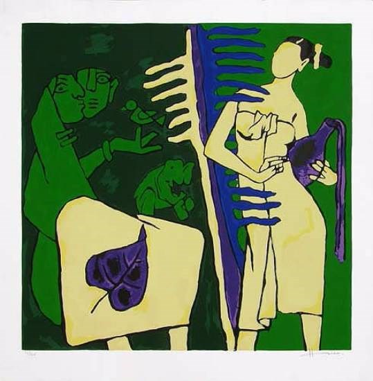 Kerala - IV, painting by M F Husain