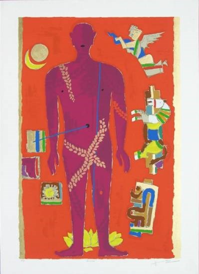 Theorama - Jainism, painting by M F Husain