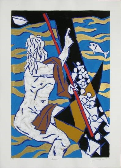 Theorama - Judaism, painting by M F Husain