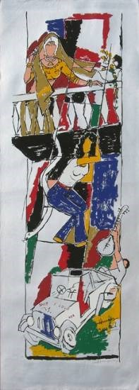 Yeh Kaun Sa Mod - IX, painting by M F Husain