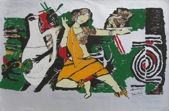 Yeh Kaun Sa Mod - VIII, painting by M F Husain
