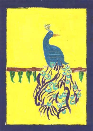 Peacock, painting by Rujuta Harshal Lele