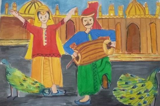 Punjabi Bhangra, painting by Sahaj Sohi