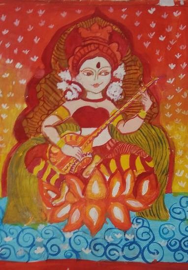 Sarswati, painting by Sahaj Sohi