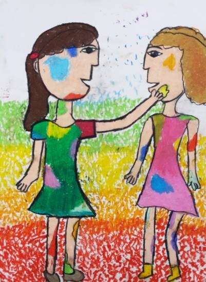 Holi, painting by Samruddhi Prashant Mullerpatan