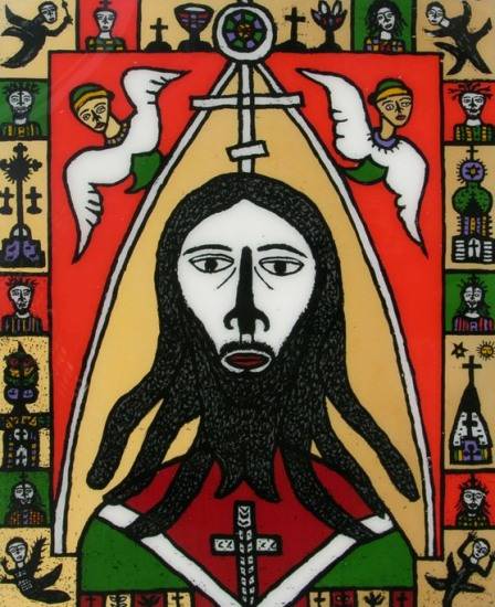 painting by Madhvi Parekh - Christ