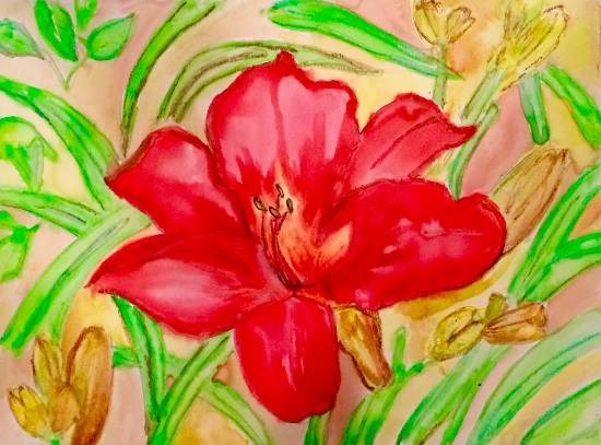 Flower - 1, painting by Sanjna Purandar Das