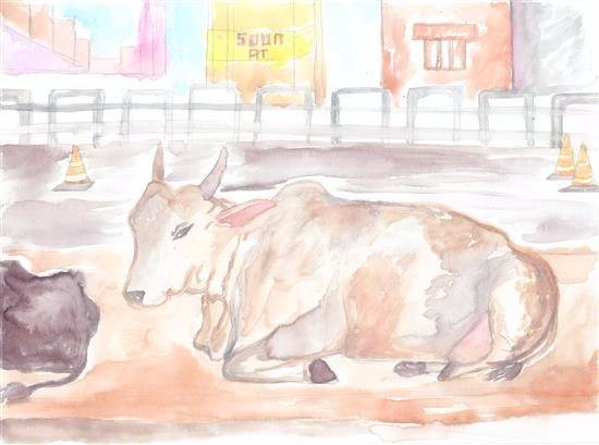 Bull, painting by Sanjna Purandar Das