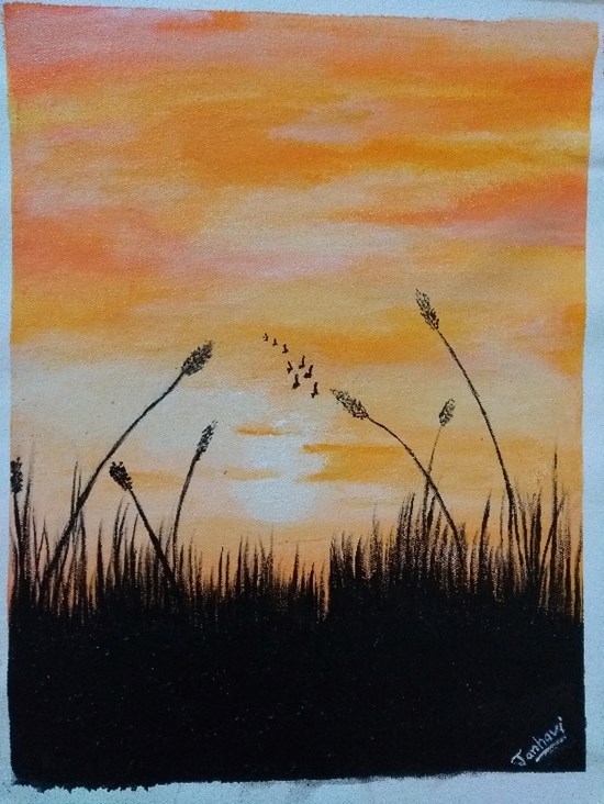 Sunset, painting by Janhavi Deshmukh
