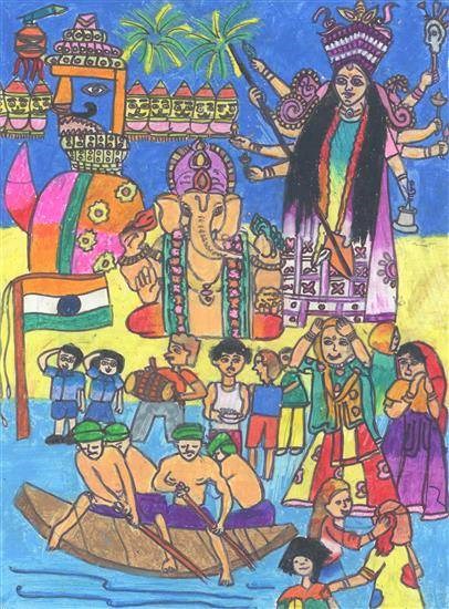 India, painting by Shreeya Sreenivas Iyer