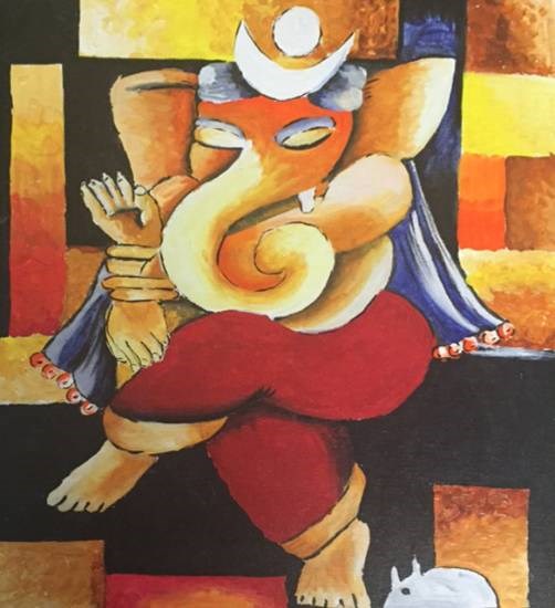 Ganesha, painting by Shreya Aloke Isharani