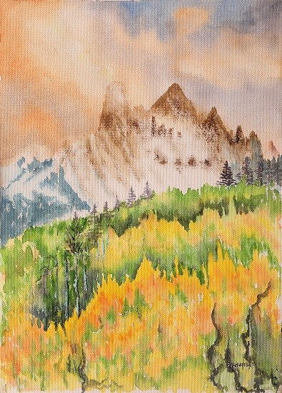 Mountains, painting by Ratnamala Indulkar