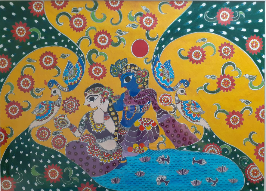Hare Rama Hare Krishna, Painting by Emerging Artist Tanushree