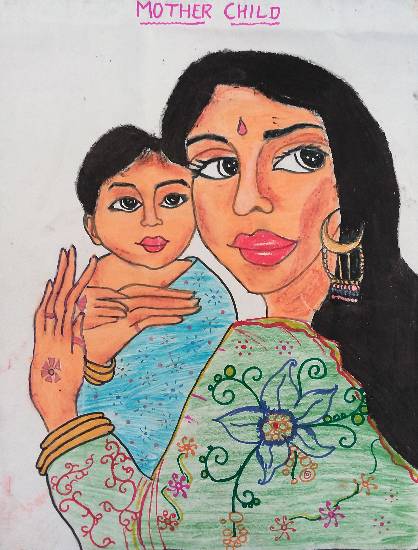 Painting  by Aniruddha Narayan Mardi - Mother & Child