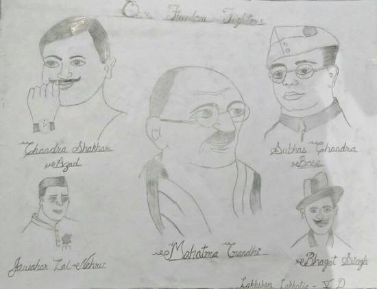 Pen Drawing Artist PORTRAITS  INDIAN FREEDOM FIGHTERS  Pen drawings   Artist AnikartickChennaiTamil NaduIndia
