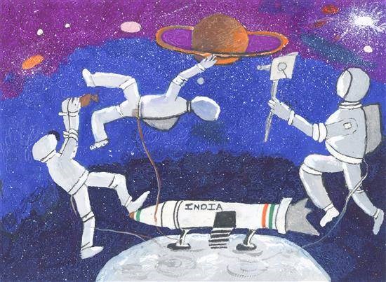 Outer space, painting by Shreyans Sachin Shah
