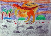 Painting  by Siddharth Basuray - Dinosaur - 1