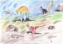 Painting  by Siddharth Basuray - Dinosaur - 2