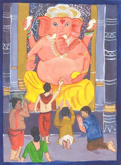 Painting  by Soumyashis Debashis Sarkar - Ganesha utsav