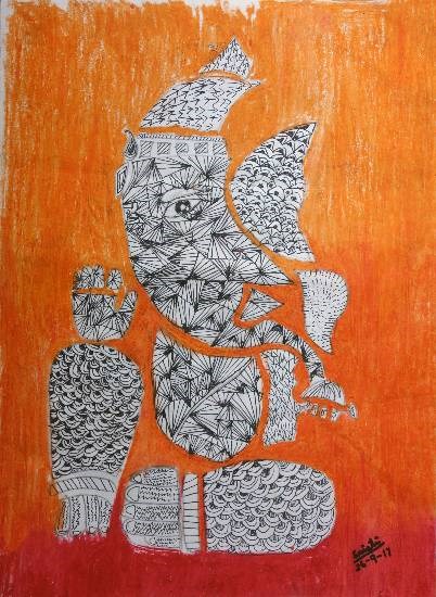Lord Ganesha, painting by Sristi Sudip Banerjee