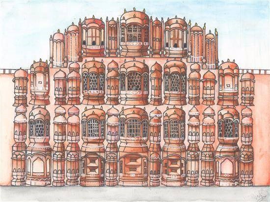 Palace, painting by Sumita Shyam Anvekar