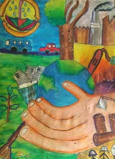 Save the Earth, painting by Aryan Mehta