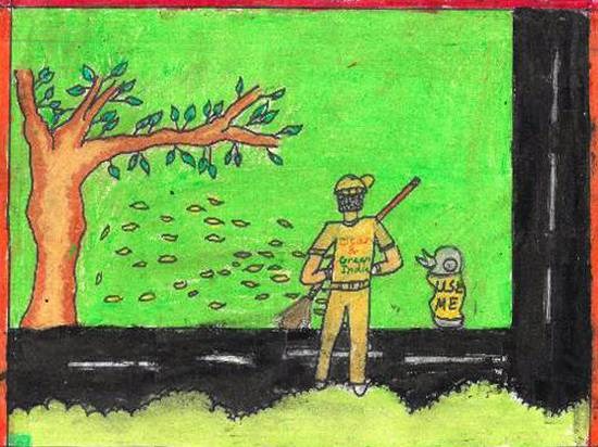 Swachh Bharat, painting by Suveer Kartik Upasani
