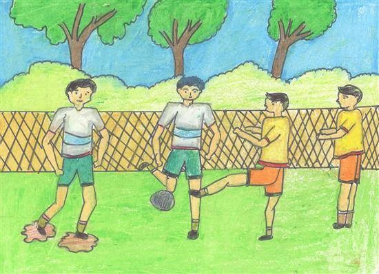 Football, painting by Suveer Kartik Upasani