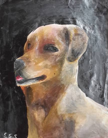 Painting  by Soniya Shrinath Shanbhag - Golden Retriever Dog