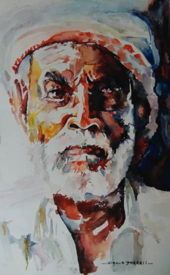 Indian Farmer, painting by Vibhuti Pravin Tharali