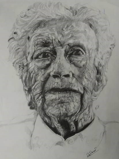 Old Man, painting by Vibhuti Pravin Tharali