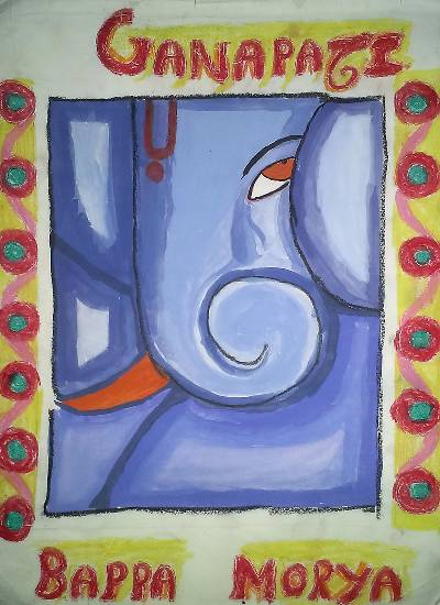 Painting  by Tanmay Sameer Karve - Nirakar Ganesh