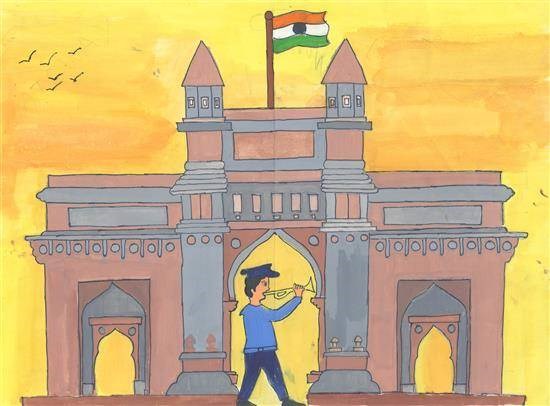 India Gate, painting by Tanmay Sameer Karve