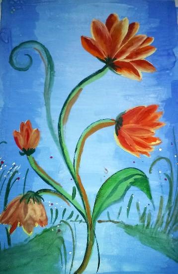 Water Flower, painting by Tanmay Sameer Karve