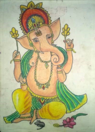 Ganpati - 1, painting by Tanmay Sameer Karve