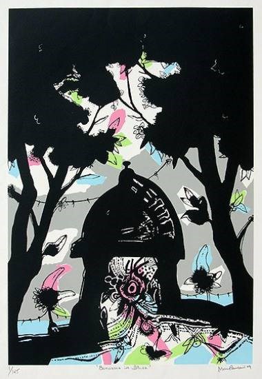 Banaras in Black, painting by Manu Parekh