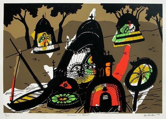 Banaras in Brown, painting by Manu Parekh