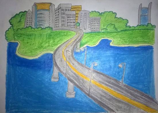 Sketch of traffic road in city for your design  Stock Illustration  41625971  PIXTA