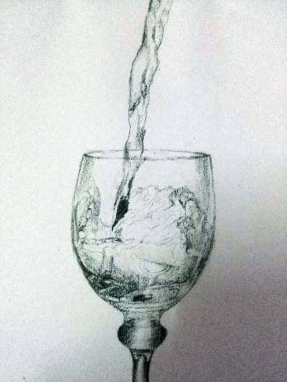 Glass of water, painting by Vignesh S