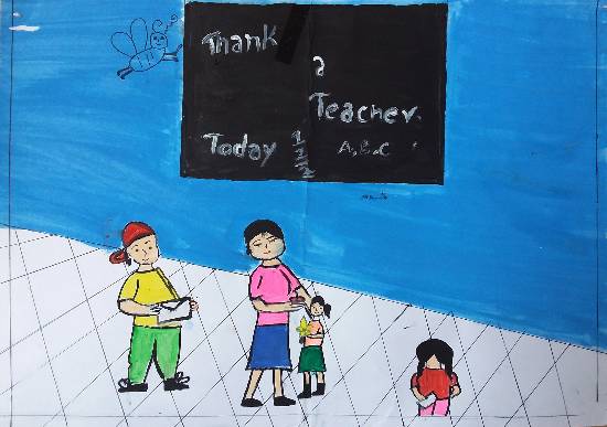 Painting  by Jaskaran Kaur - Class room