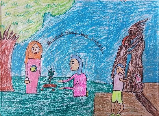 Save trees do not cut trees, painting by Sonal Ganguly