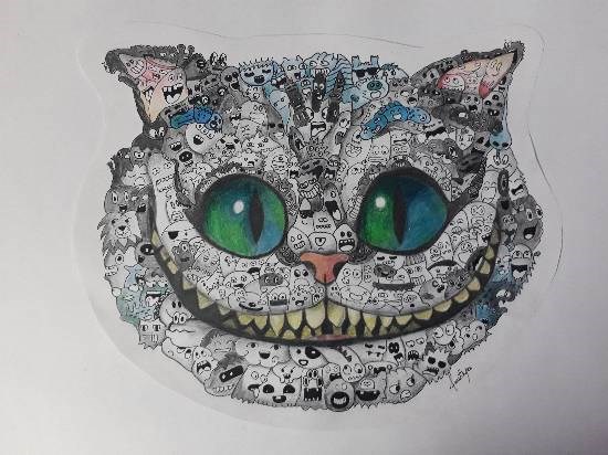 Cheshire cat, painting by Anushka Chadha