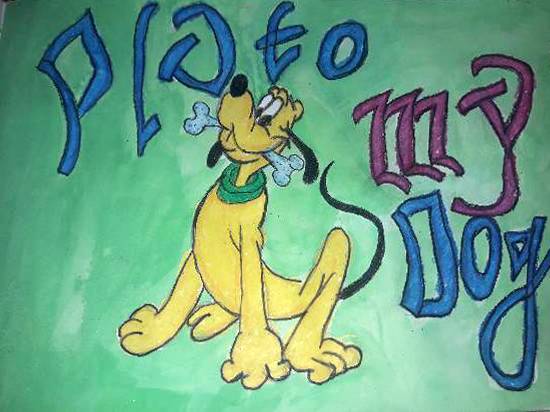 Painting  by Aastha Mahesh Surve - Pluto the dog