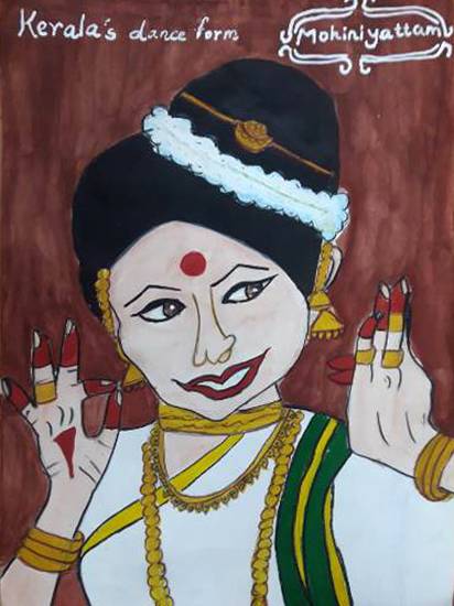 Painting  by Aastha Mahesh Surve - Dance form of Kerala