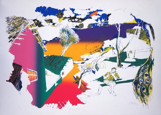 Morning Raga, painting by Nabibakhsh Mansoori