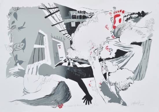 In Search of Rainbow, painting by Nabibakhsh Mansoori