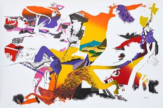 Kiss, painting by Nabibakhsh Mansoori