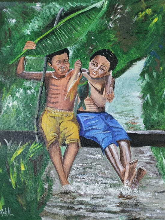 Friends, painting by Rakhi Sarvahi