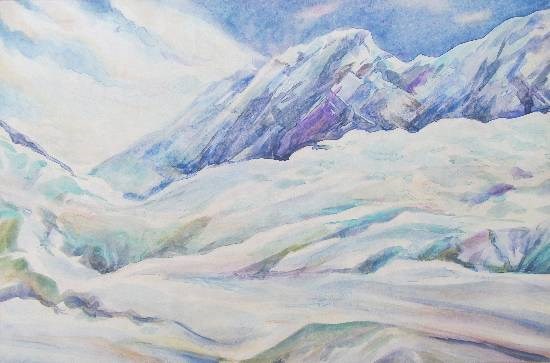 Himalayas - the providers, painting by H C Rai